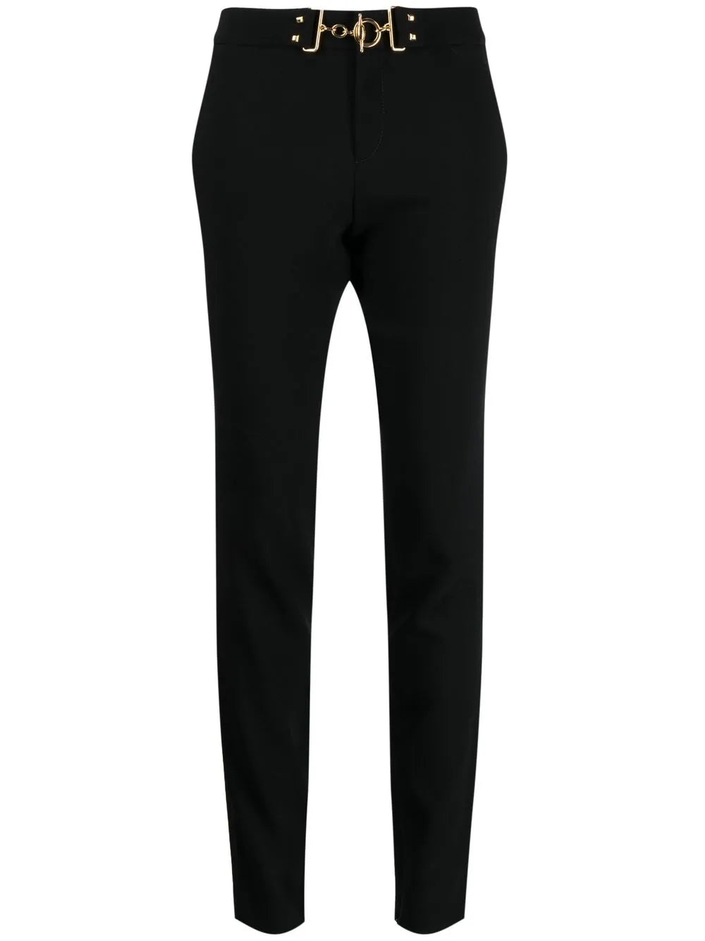 Horsebit-Buckle Wool Skinny Trousers