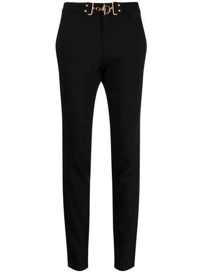 Horsebit-Buckle Wool Skinny Trousers