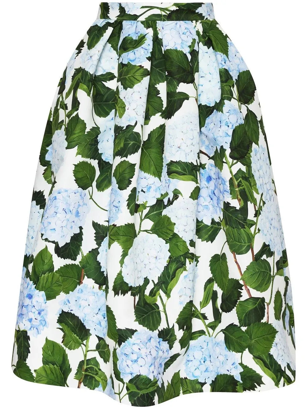 Floral-Print Belted Midi Skirt