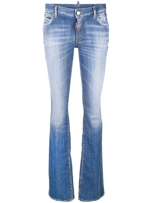 Faded Boot-Cut Jeans