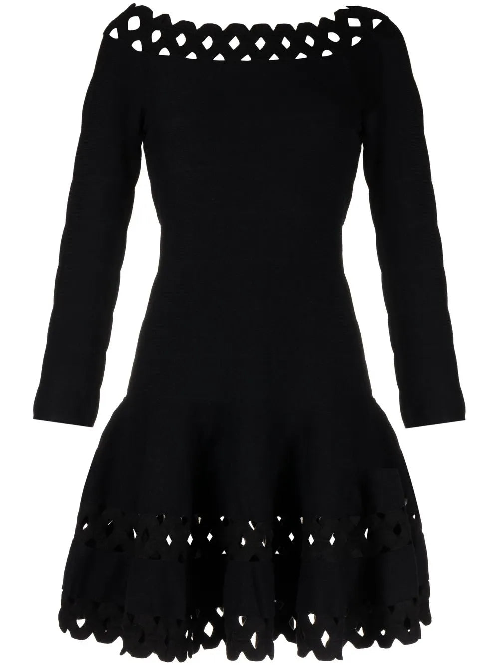 Perforated-Detail Mini Dress