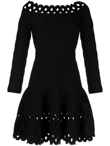 Perforated-Detail Mini Dress