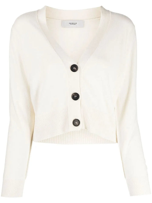 Cropped Button-Up Cardigan