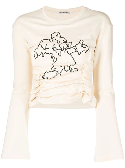 Graphic-Print Long-Sleeve T-Shirt