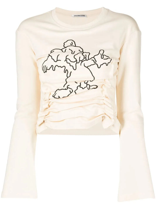 Graphic-Print Long-Sleeve T-Shirt