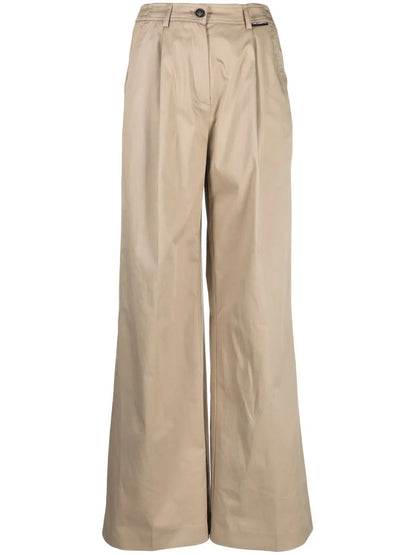 Wide-Leg Cotton Trousers