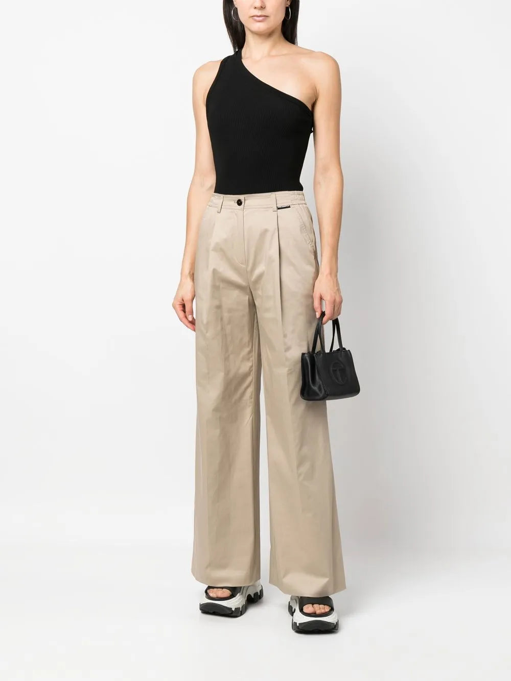 Wide-Leg Cotton Trousers