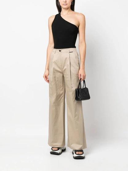 Wide-Leg Cotton Trousers