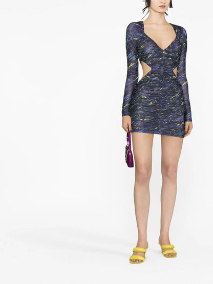 Ruched Cut-Out Minidress