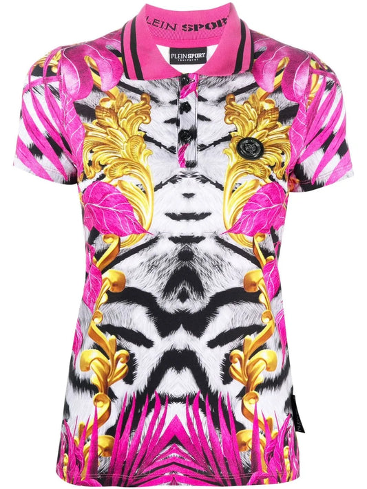 Graphic-Print Polo Shirt