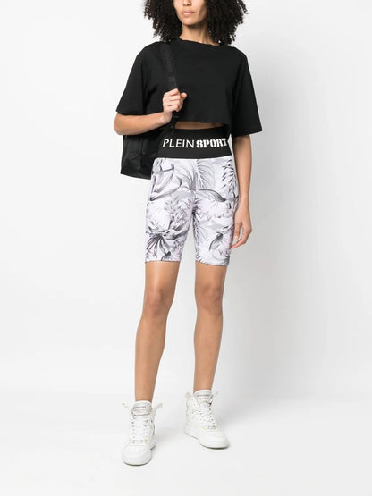 Logo-Waistband Floral-Print Shorts