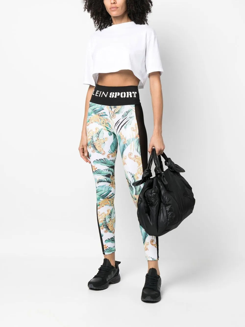 Logo-Waistband Graphic-Print Leggings