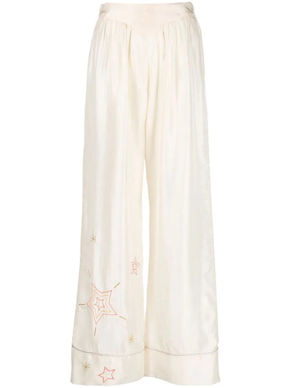 Embroidered Palazzo Pants