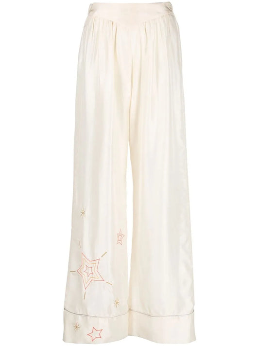 Embroidered Palazzo Pants