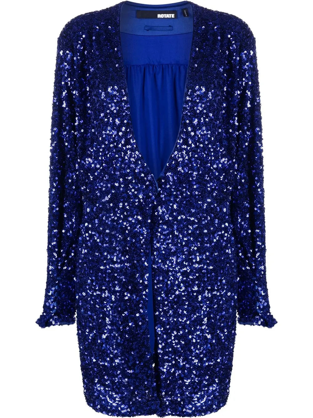 Sequin-Embellished V-Neck Wrap Dress
