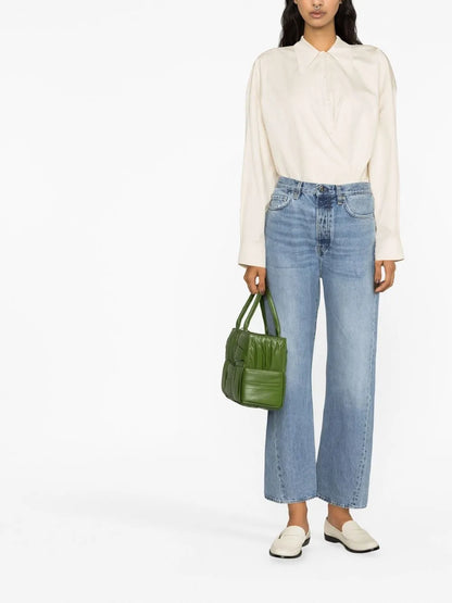 High-Waist Straight-Leg Jeans