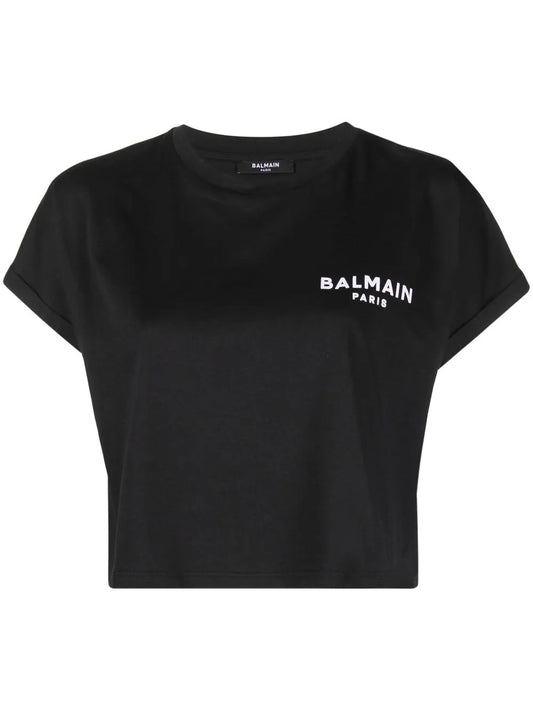 Logo-Print Cropped T-Shirt