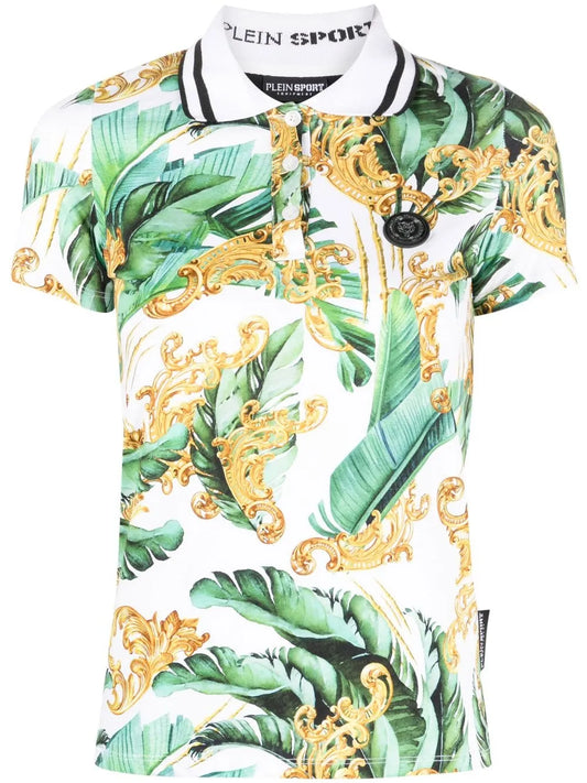 Floral-Print Polo Shirt