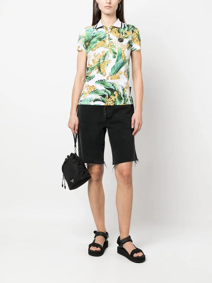Floral-Print Polo Shirt