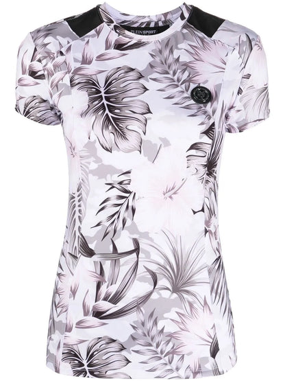 Logo-Plaque Floral Top