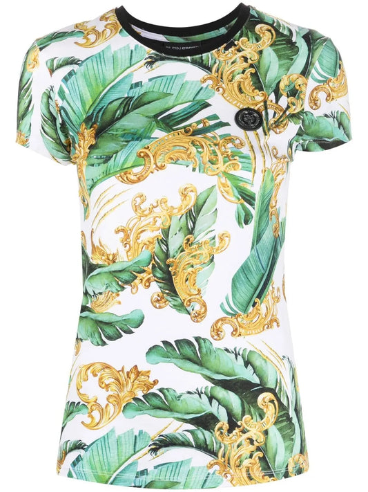 Floral Logo-Print T-Shirt
