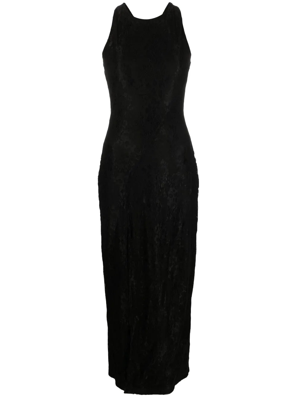 Mesh Lace Halterneck Midi Dress