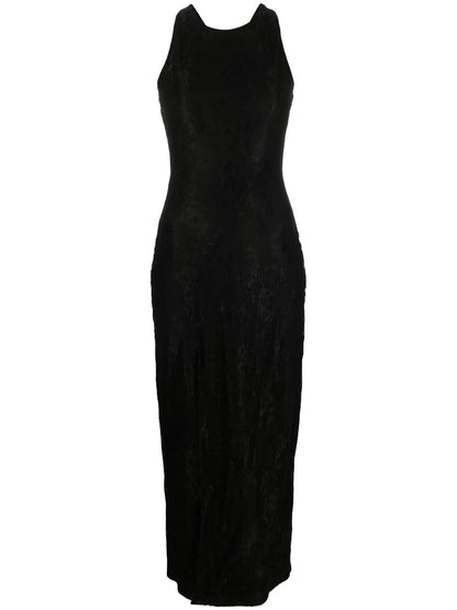 Mesh Lace Halterneck Midi Dress