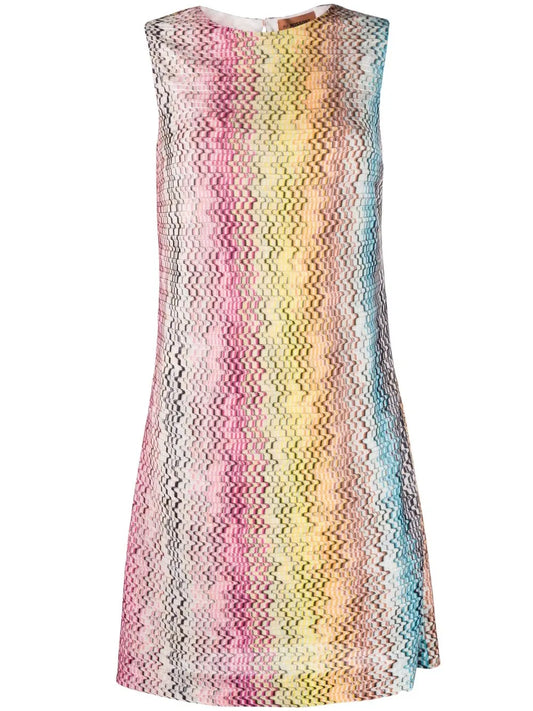 Woven-Zigzag Shift Dress