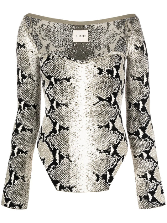 Maddy Snake-Print Top