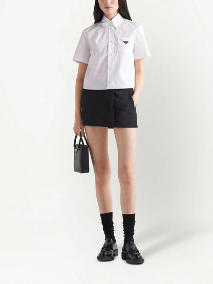 Triangle-Logo Poplin Shirt
