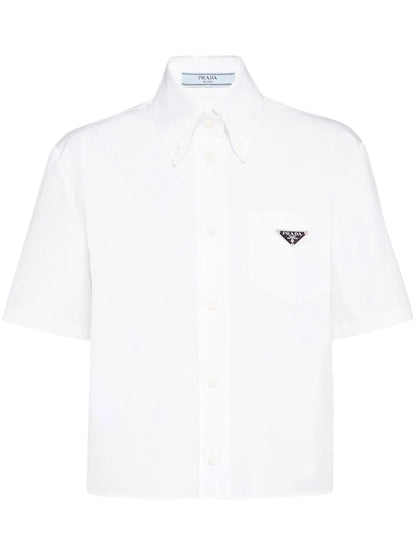 Triangle-Logo Poplin Shirt