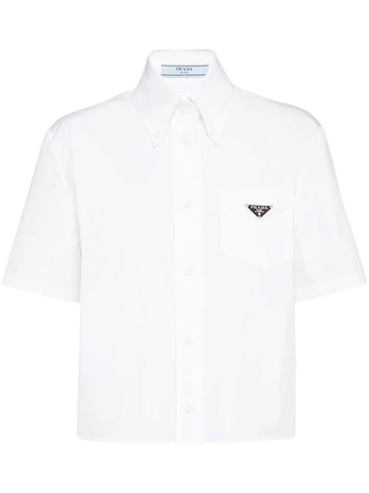 Triangle-Logo Poplin Shirt