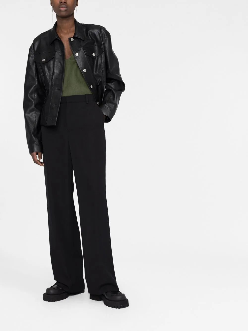 Mid-Rise Wide-Leg Trousers
