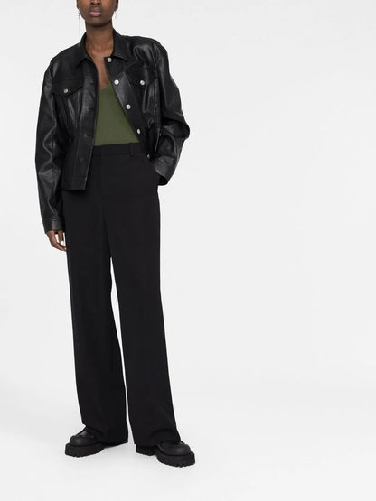Mid-Rise Wide-Leg Trousers