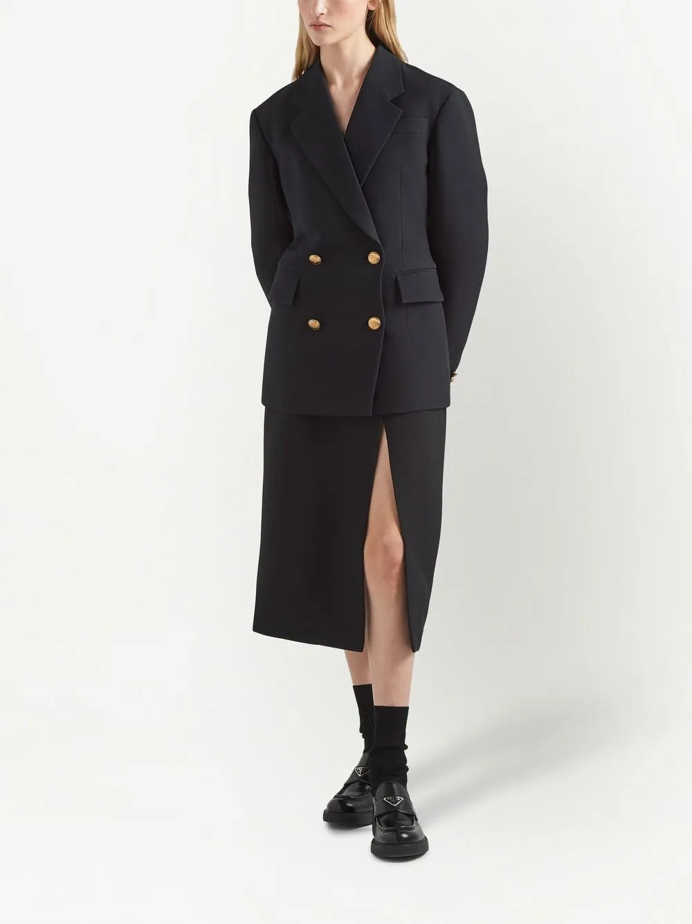 Double-Breasted Tricotine Jacket