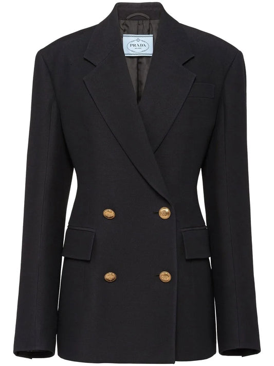 Double-Breasted Tricotine Jacket