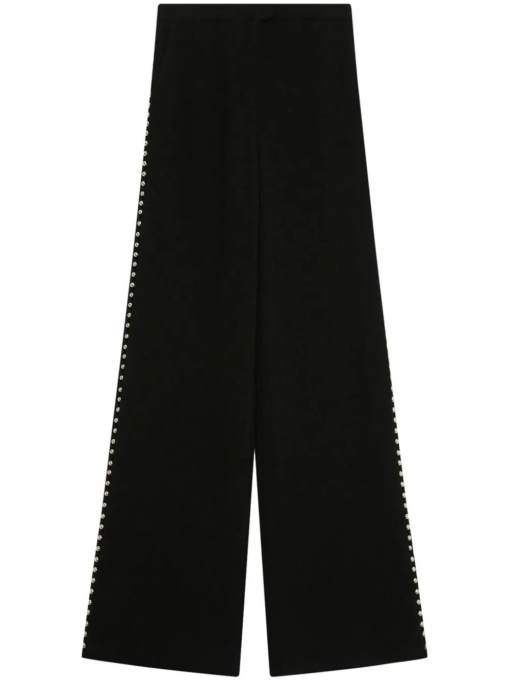 Stud-Detail Wide-Leg Trousers