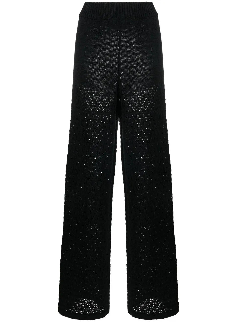 Loose-Knit High-Waisted Trousers