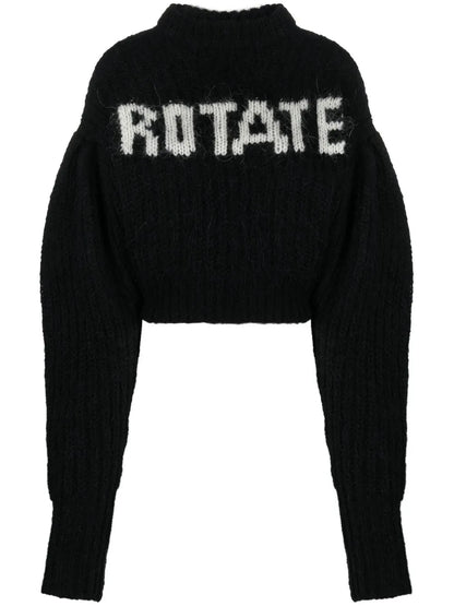 Logo-Print Puff-Sleeve Jumper