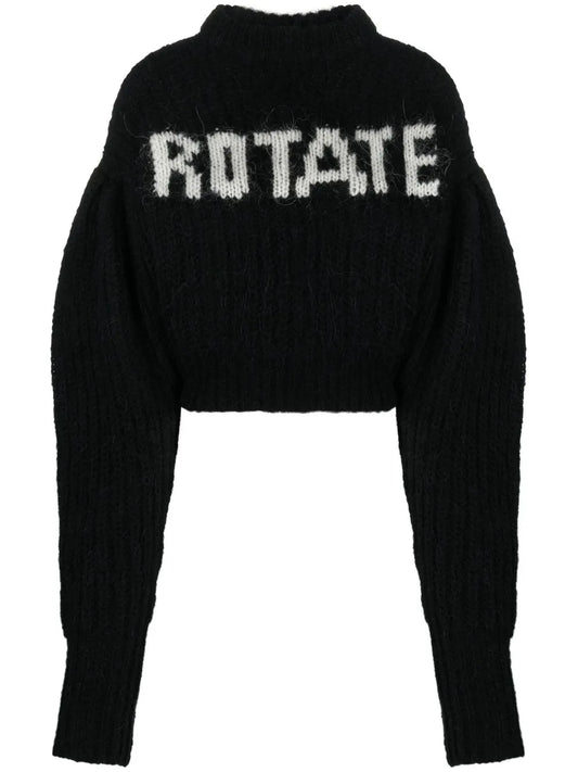 Logo-Print Puff-Sleeve Jumper