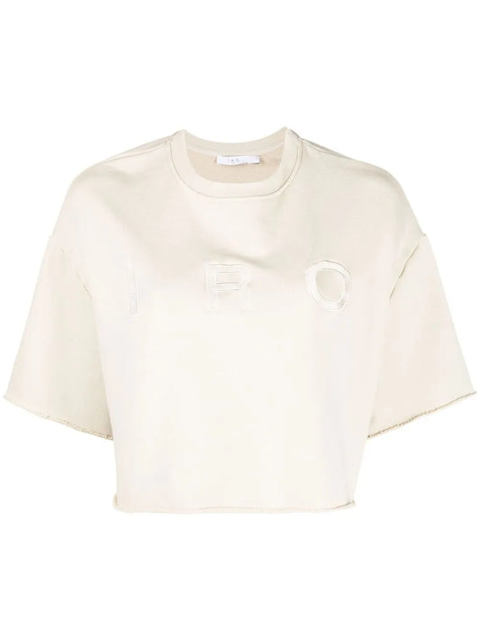 Embroidered-Logo Cropped T-Shirt