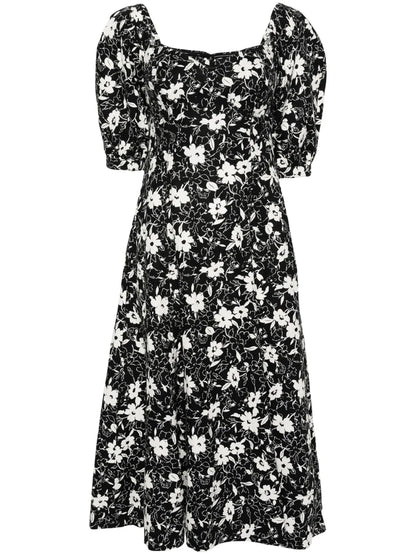 Floral-Print Midi Dress