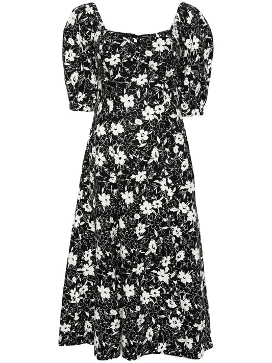 Floral-Print Midi Dress