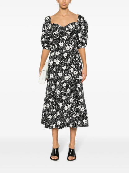 Floral-Print Midi Dress