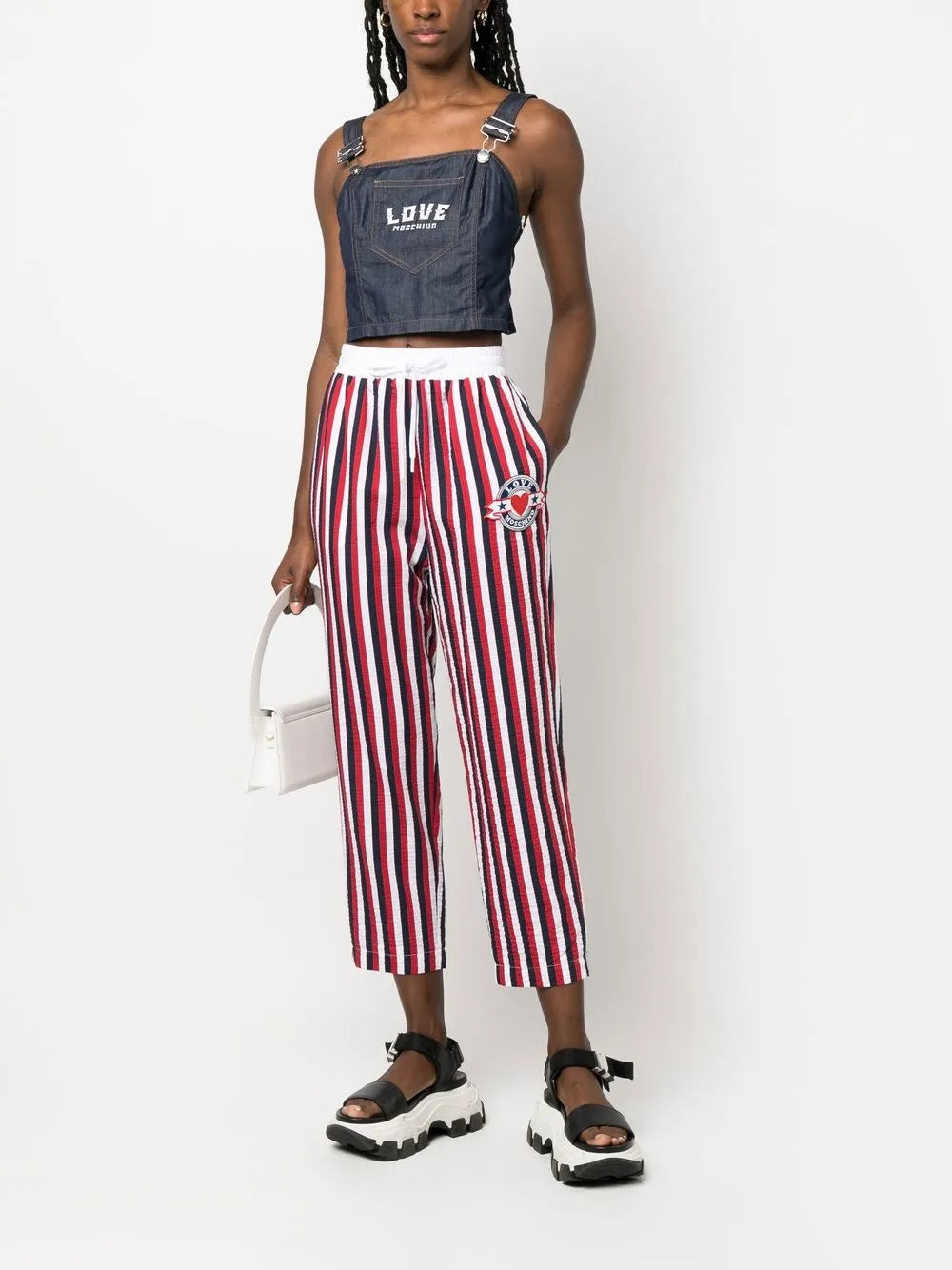 Logo-Print Denim Top