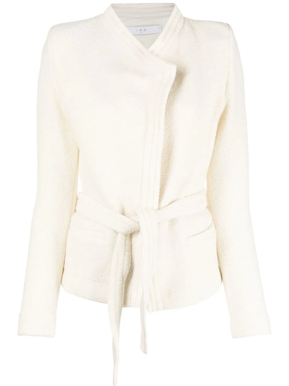 Embossed-Finish Belted Jacket