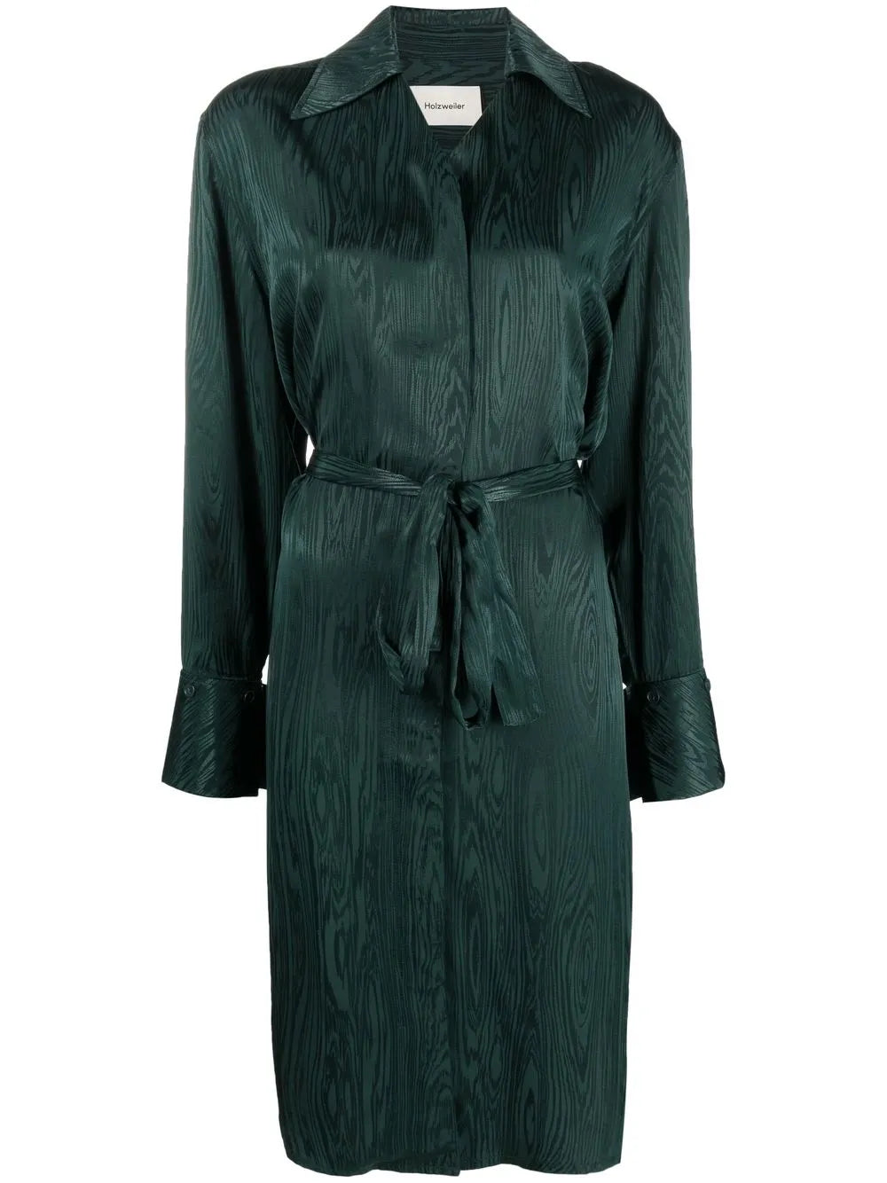 Metallic-Sheen Shirt Dress