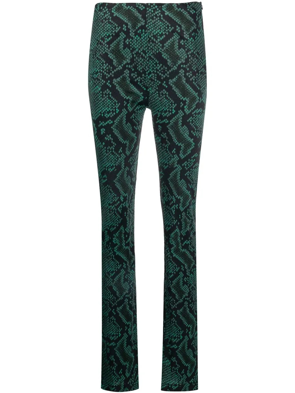 Snakeskin-Print Flared Trousers