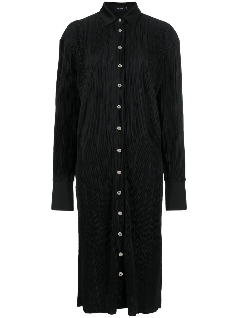 Pleated Shirt Midi Dress