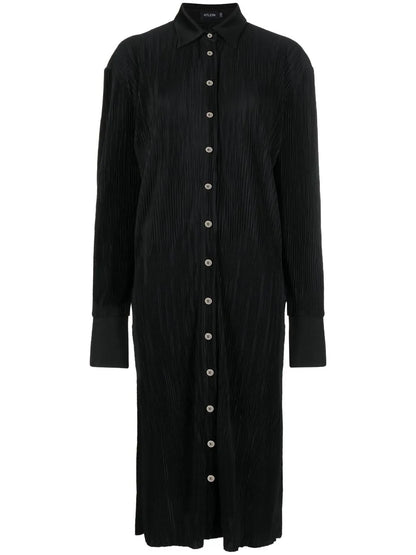 Pleated Shirt Midi Dress